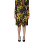 Dolce & Gabbana Multicolor Grape Print LongSleeve Midi Dress
