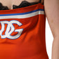 Dolce & Gabbana Orange Cotton Superbowl Football Inspired Mini Dress