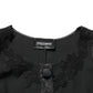 Dolce & Gabbana Black Button Fastening Lace Trimmed Blazer Jacket