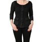 Dolce & Gabbana Black Button Fastening Lace Trimmed Blazer Jacket