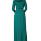 Dolce & Gabbana Green Round Neck Long Sleeves Gown Dress