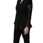 Dolce & Gabbana Black Wool DoubleBreasted Lace Sleeve Jacket