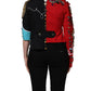 Dolce & Gabbana Multicolor Asymmetrical Ornate Jewel Cropped Jacket