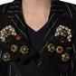 Dolce & Gabbana Black Stripe Double-Breasted Blazer Jacket