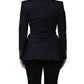 Dolce & Gabbana Blue Single-Breasted Denim Blazer Jacket