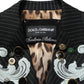 Dolce & Gabbana Black Stripe Double-Breasted Blazer Jacket