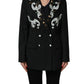 Dolce & Gabbana Black Stripe Double-Breasted Blazer Jacket