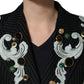 Dolce & Gabbana Black Stripe Double-Breasted Blazer Jacket