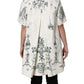 Dolce & Gabbana White Jacquard Garden Print Coat Jacket