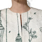 Dolce & Gabbana White Jacquard Garden Print Coat Jacket