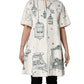 Dolce & Gabbana White Jacquard Garden Print Coat Jacket