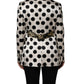 Dolce & Gabbana White Brocade Polka-Dot Print Blazer Jacket