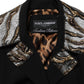 Dolce & Gabbana Black Single-Breasted Brocade Coat Jacket