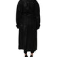 Dolce & Gabbana Black Belted Sheepskin Trench Coat Jacket
