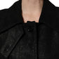 Dolce & Gabbana Black Belted Sheepskin Trench Coat Jacket