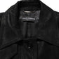 Dolce & Gabbana Black Belted Sheepskin Trench Coat Jacket