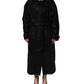 Dolce & Gabbana Black Belted Sheepskin Trench Coat Jacket