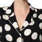 Dolce & Gabbana Black White Polka Dot Pajama 2 Piece Set Sleepwear