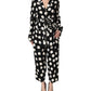 Dolce & Gabbana Black White Polka Dot Pajama 2 Piece Set Sleepwear