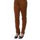 PLEIN SUD Brown Cotton Mid Waist Skinny Chino Pants