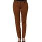 PLEIN SUD Brown Cotton Mid Waist Skinny Chino Pants