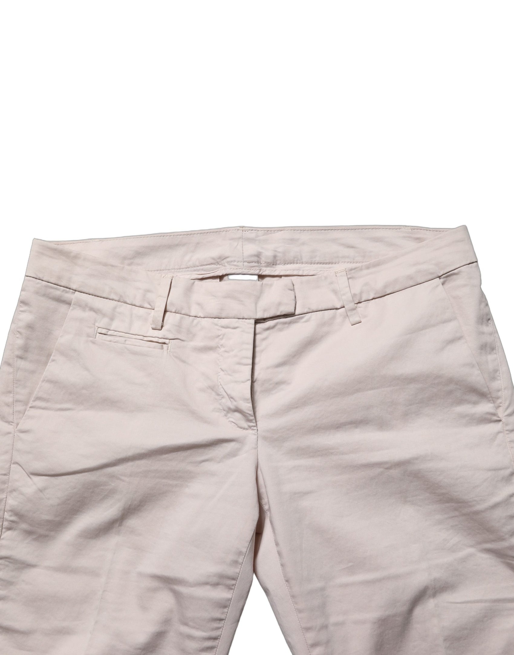 Versace Jeans Couture Beige Low Waist Tapered Women Cropped Trousers Pants