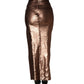 Dolce & Gabbana Rose Gold Embellished Sequinned Maxi Skirt
