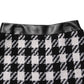 Dolce & Gabbana Black White Tweed Houndstooth Mini Skirt