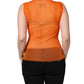 Dolce & Gabbana Orange See Through Crew Neck Blouse Tank Top