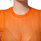 Dolce & Gabbana Orange See Through Crew Neck Blouse Tank Top