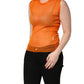 Dolce & Gabbana Orange See Through Crew Neck Blouse Tank Top