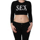 Dolce & Gabbana Black Graphic Print Long-Sleeved Top