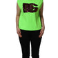 Dolce & Gabbana Neon Green DG Sequined Sleeveless Jersey Top