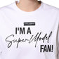 Dolce & Gabbana White I'm A Super Model Fan Print Jersey T-shirt