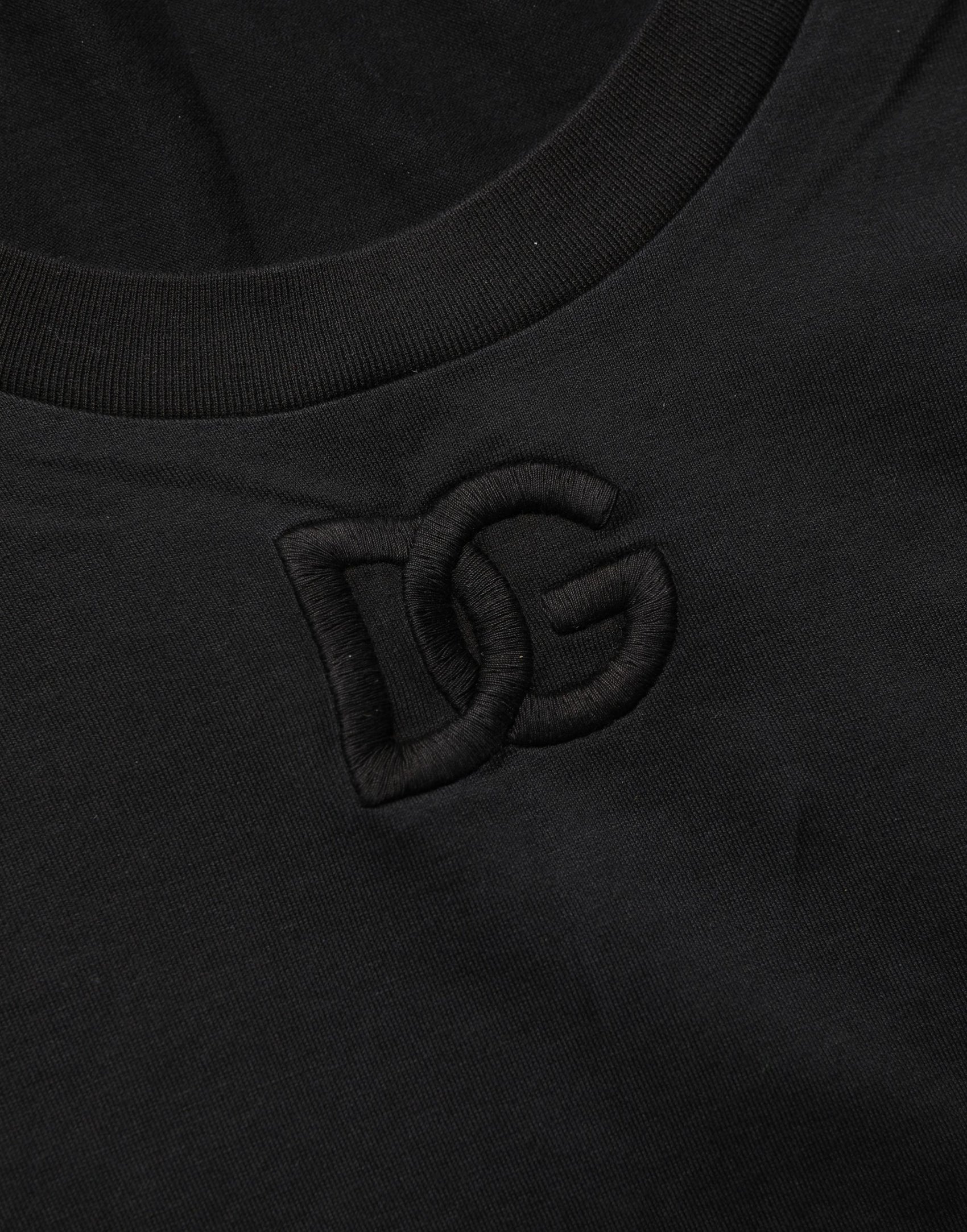 Dolce & Gabbana Black Cotton Short-Sleeve Crew Neck T-shirt