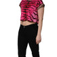 Dolce & Gabbana Pink Zebra Sleeveless Crew Neck Cropped T-shirt