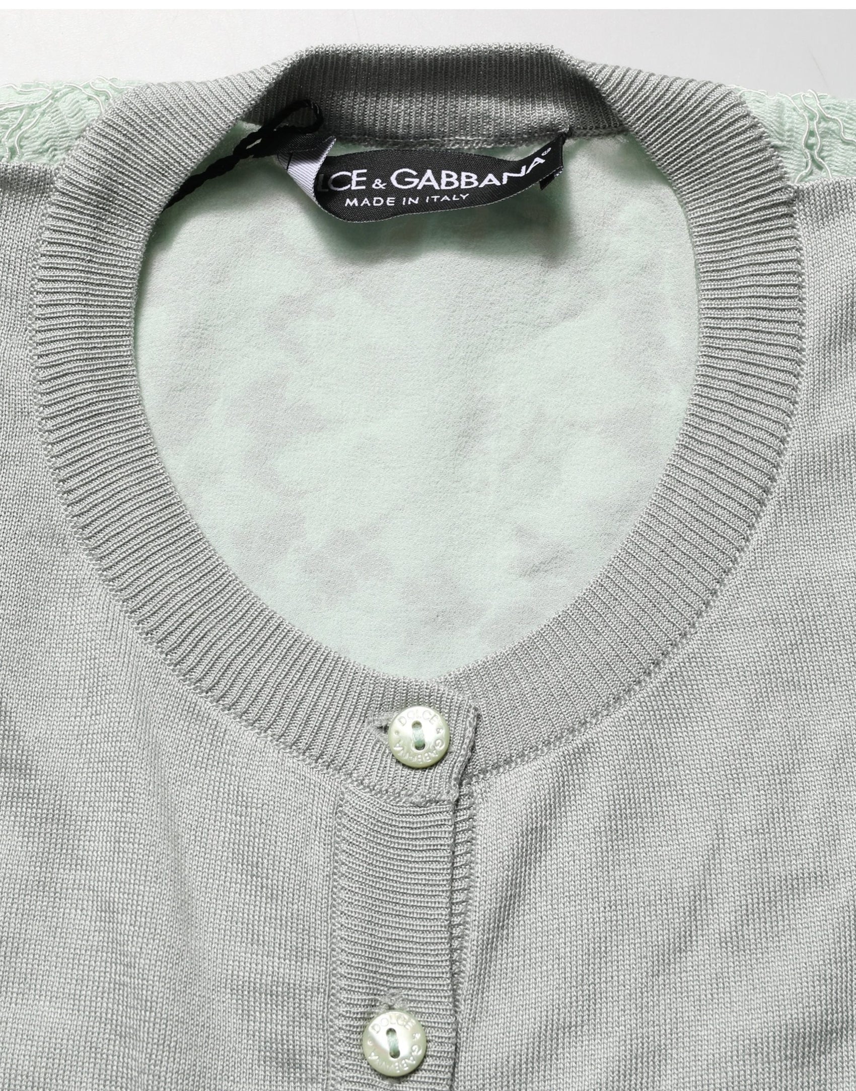 Dolce & Gabbana Green ButtonDown LongSleeve Cardigan Sweater