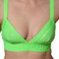 Dolce & Gabbana Neon Green Soft Cup Logo-Trim Bra Cropped Top