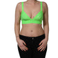 Dolce & Gabbana Neon Green Soft Cup Logo-Trim Bra Cropped Top