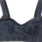 Dolce & Gabbana Black Denim Corset Bralette Cotton Cropped Top