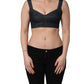 Dolce & Gabbana Black Denim Corset Bralette Cotton Cropped Top