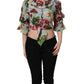 Dolce & Gabbana Multicolor Floral Silk Cropped Shirt Top