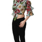 Dolce & Gabbana Multicolor Floral Silk Cropped Shirt Top