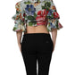 Dolce & Gabbana Multicolor Floral Silk Cropped Shirt Top