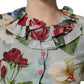 Dolce & Gabbana Multicolor Floral Silk Cropped Shirt Top
