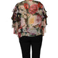 Dolce & Gabbana Multicolor Floral Tie-Neck Silk Chiffon Blouse Top