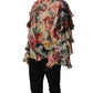 Dolce & Gabbana Multicolor Floral Tie-Neck Silk Chiffon Blouse Top