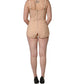 Dolce & Gabbana Nude Nylon Full Body Shaper Bodysuit Top