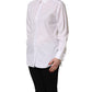 Dolce & Gabbana White Cotton Long Sleeve Button-Up Shirt Top