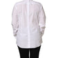 Dolce & Gabbana White Cotton Long Sleeve Button-Up Shirt Top